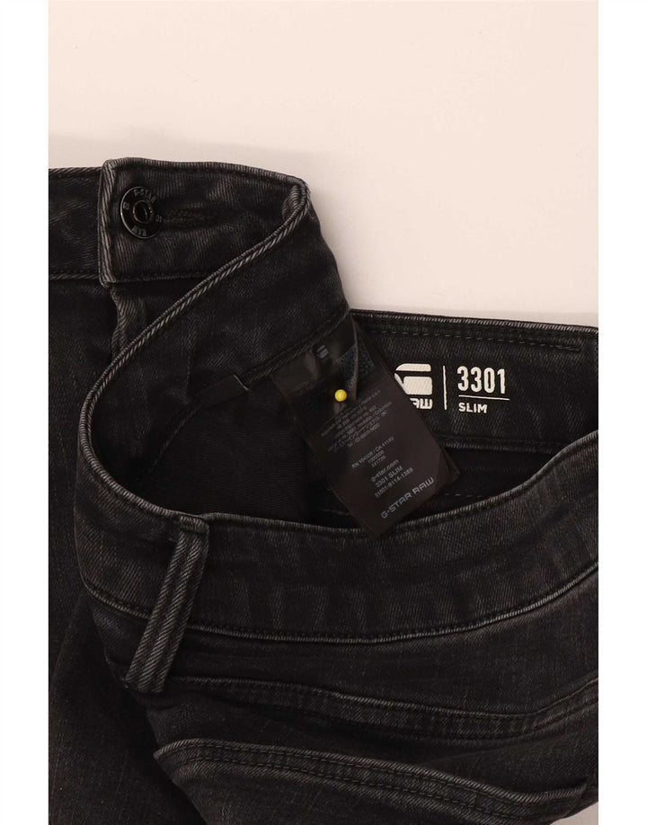 G-Star Męskie 3301 Slim Jeans W32 L34 Czarna bawełna
