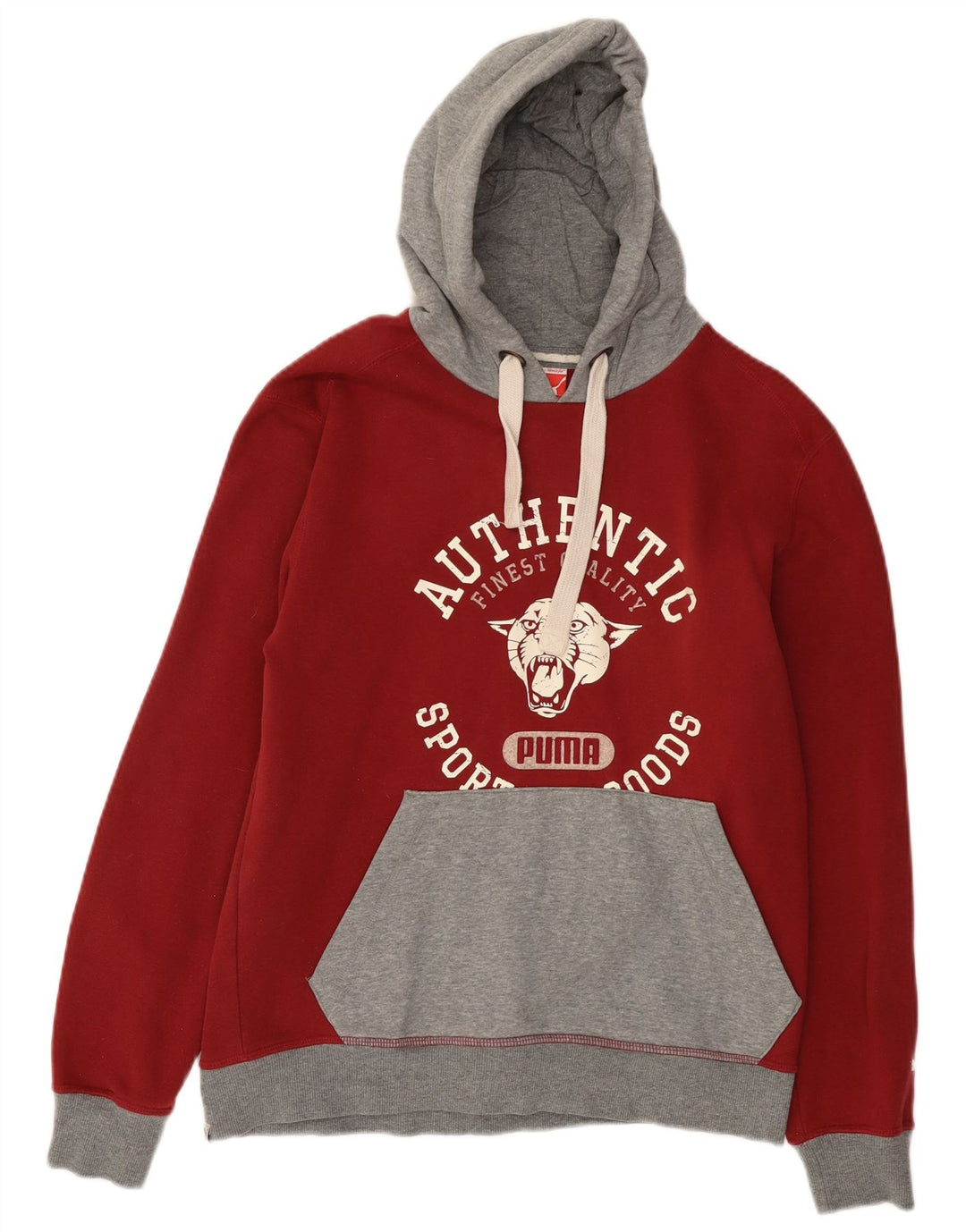 Męski sweter z kapturem Puma z grafiką, bawełniany, w kolorze średniej czerwieni