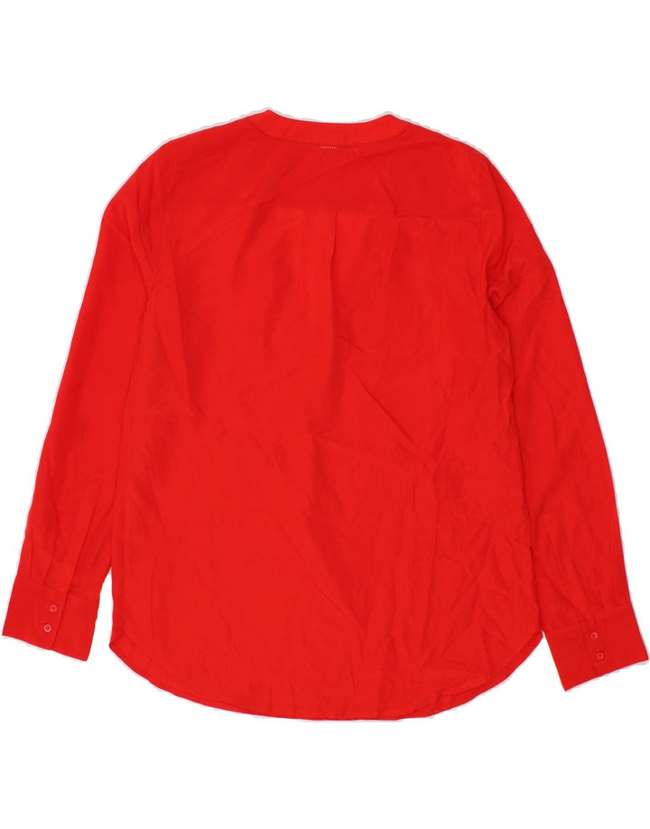 J. CREW Womens Long Sleeve Blouse Top UK 10 Small Red Polyester Vintage J. Crew and Second-Hand J. Crew from Messina Hembry 