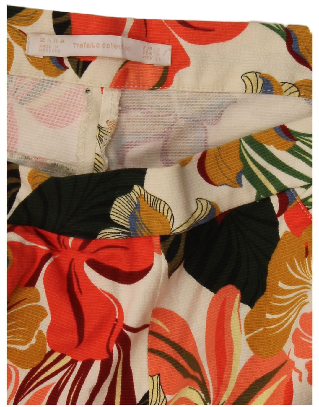 Damskie spodenki chino z wysokim stanem ZARA, małe W26, wielokolorowe kwiaty