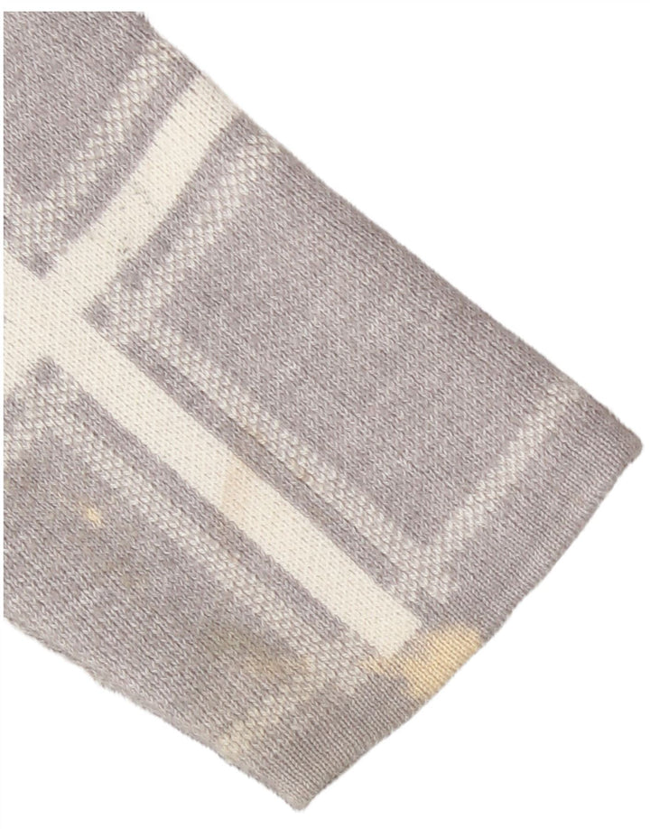 Marks & Spencer Damski sweter z okrągłym dekoltem, UK 16, duża, szara krata