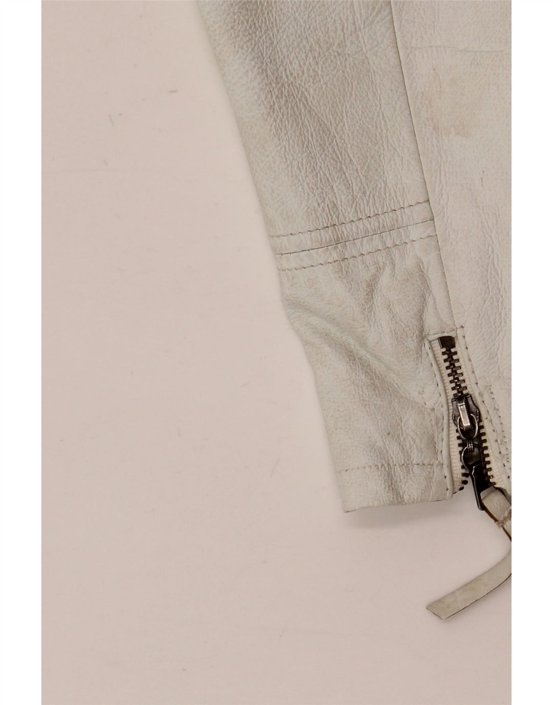 Vintage damska kurtka skórzana EU 42, duża, biała skóra