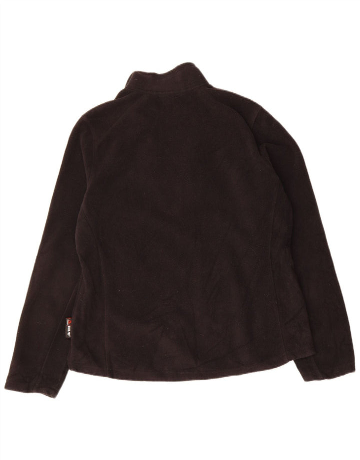 EDDIE BAUER Womens Fleece Jacket UK 14 Medium Black Polyester