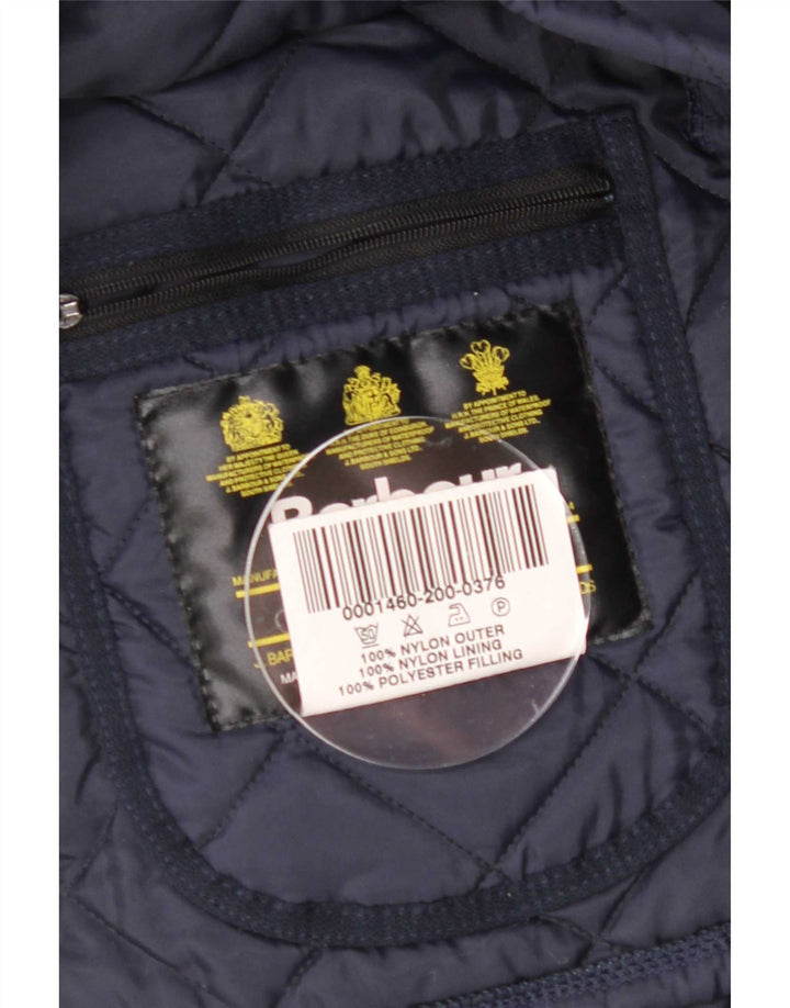 Męska pikowana kurtka Barbour LIDDESDALE UK 40, duża, granatowa, nylonowa