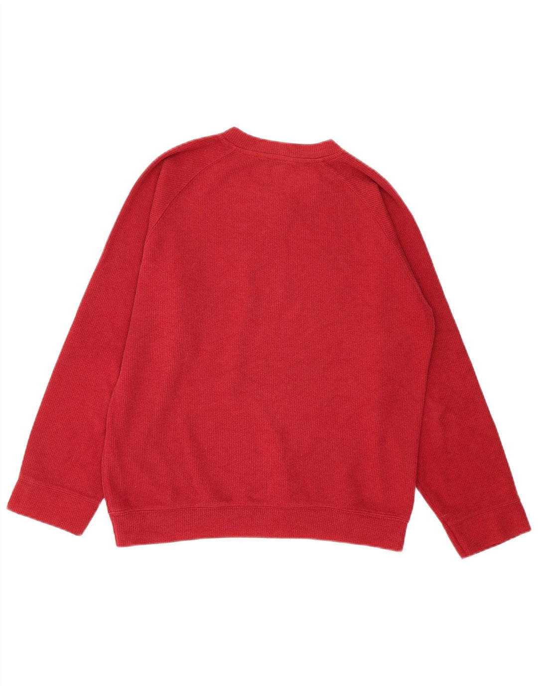 Męski sweter Zara z graficznym dekoltem w kształcie litery V, średnio czerwony, bawełniany