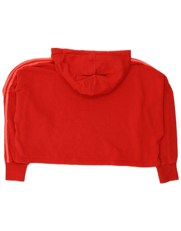 Damska bluza z kapturem Adidas Crop Oversized UK 14 Średnia czerwona bawełna