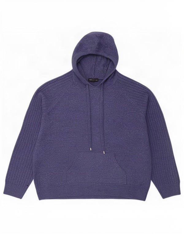 Damski sweter z kapturem Marks & Spencer UK 16, duży, fioletowy, nakrapiany