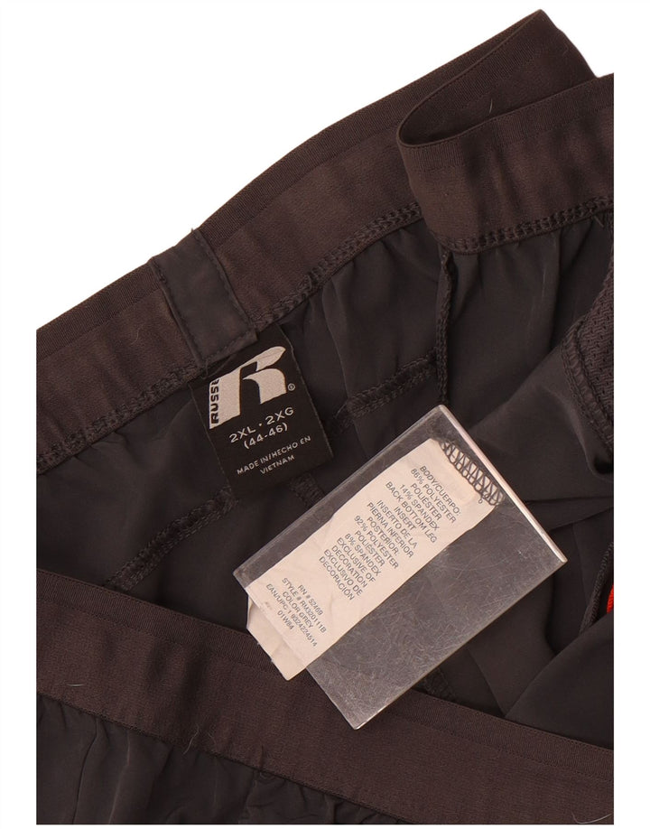 Męskie spodenki sportowe Russell Athletic 2XL, szary poliester z blokami kolorów