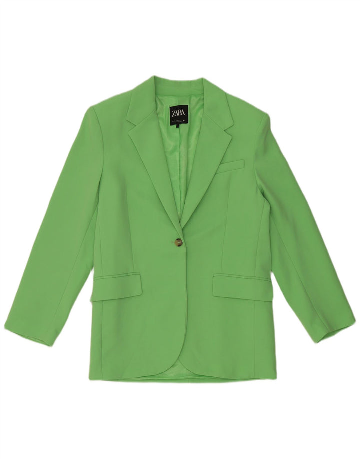 Damska marynarka Zara Oversize zapinana na 1 guzik UK 6 XS Zielony poliester
