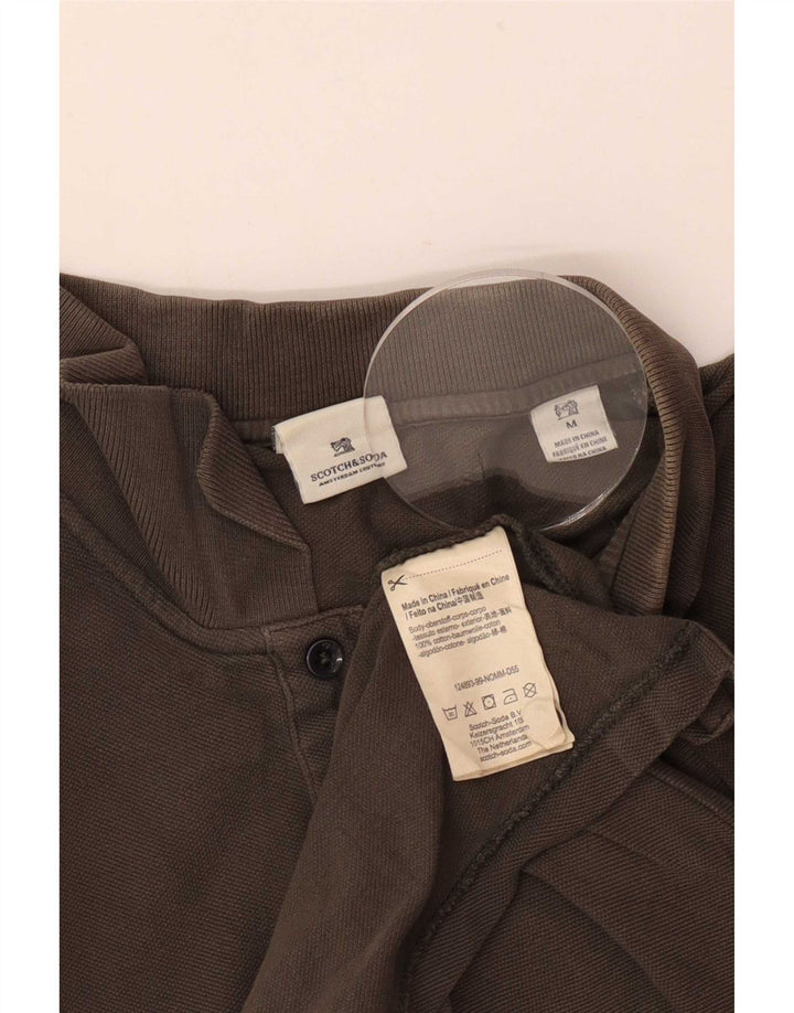 Męska koszulka polo Scotch & Soda, bawełniana, średnio brązowa
