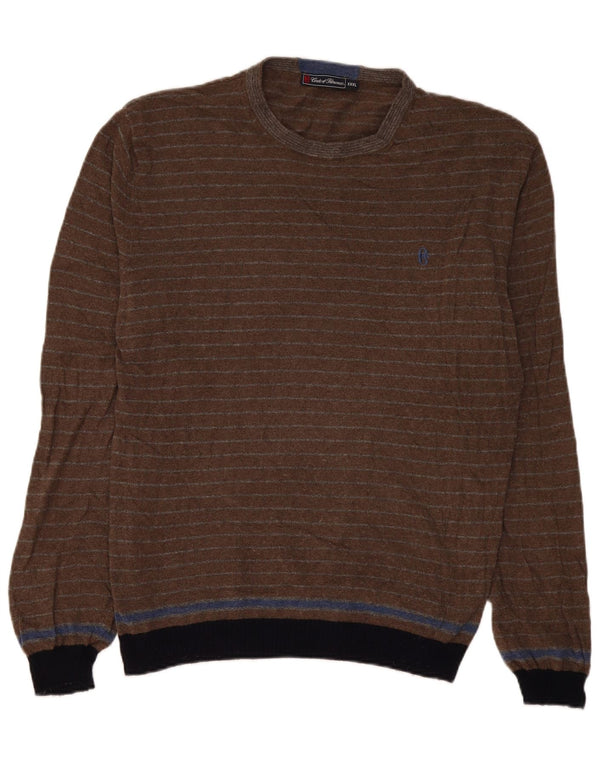 Męski sweter z okrągłym dekoltem Conte of Florence 3XL w kolorze brązowym