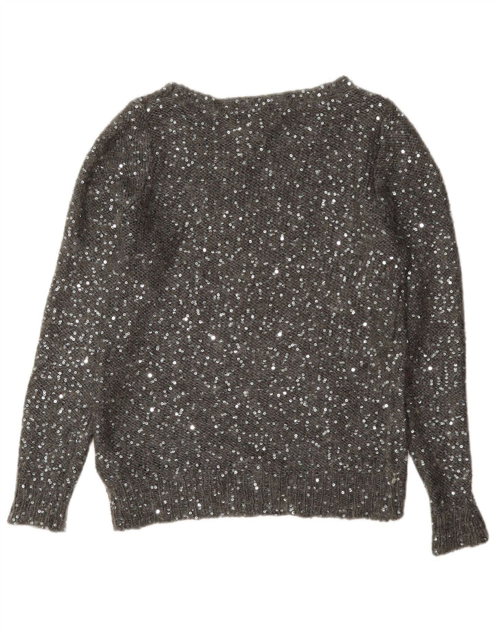 Marks & Spencer Damski sweter z dekoltem w łódkę, UK 12, średni szary poliester