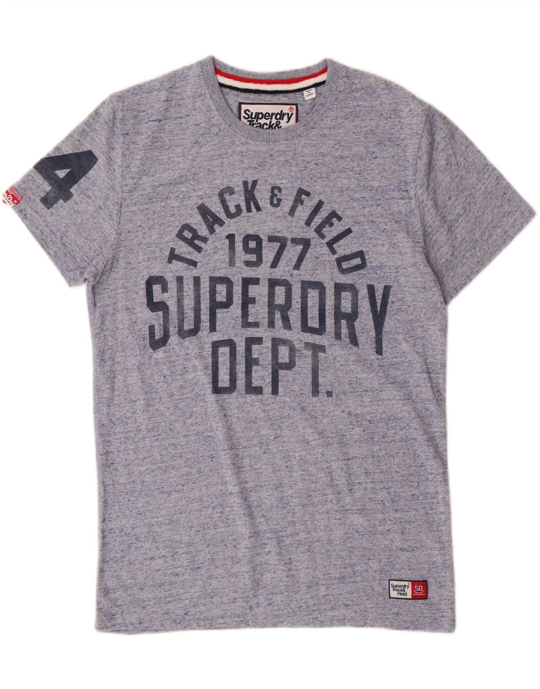 SUPERDRY Mens Graphic T-Shirt Top Medium Navy Blue Cotton