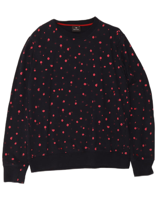 Damska bluza Paul Smith Sweter UK 20 2XL Granatowa bawełna w cętki