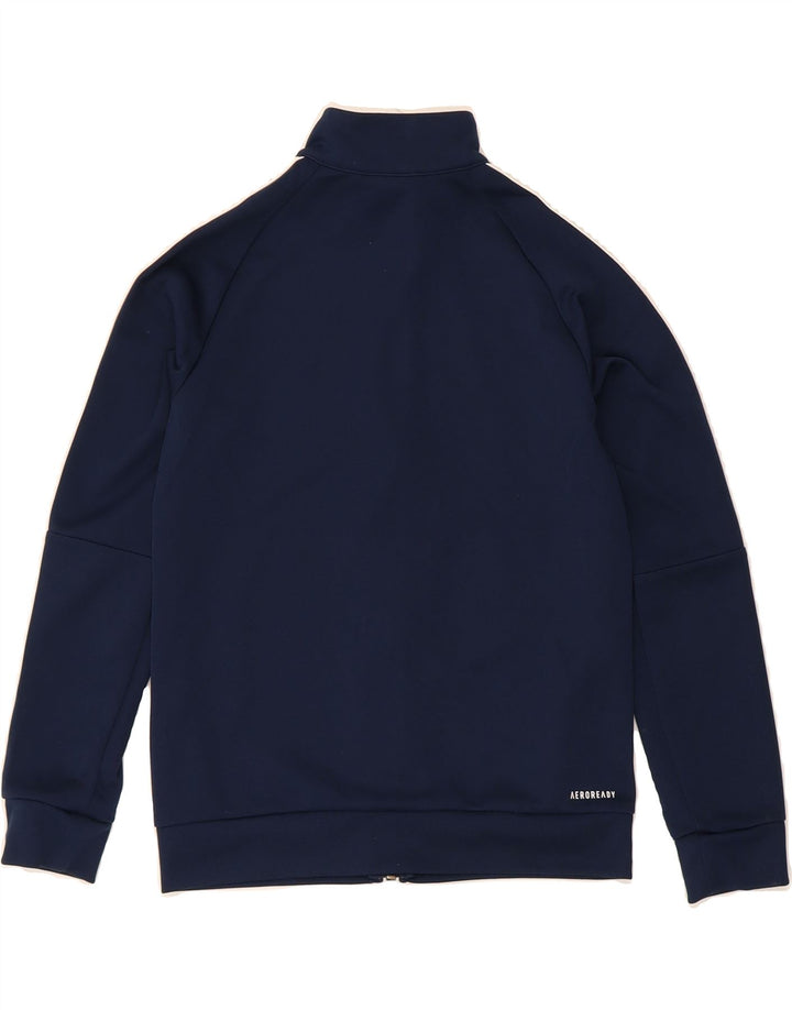 ADIDAS Boys Aeroready Tracksuit Top Jacket 9-10 Years Navy Blue Polyester Vintage Adidas and Second-Hand Adidas from Messina Hembry 