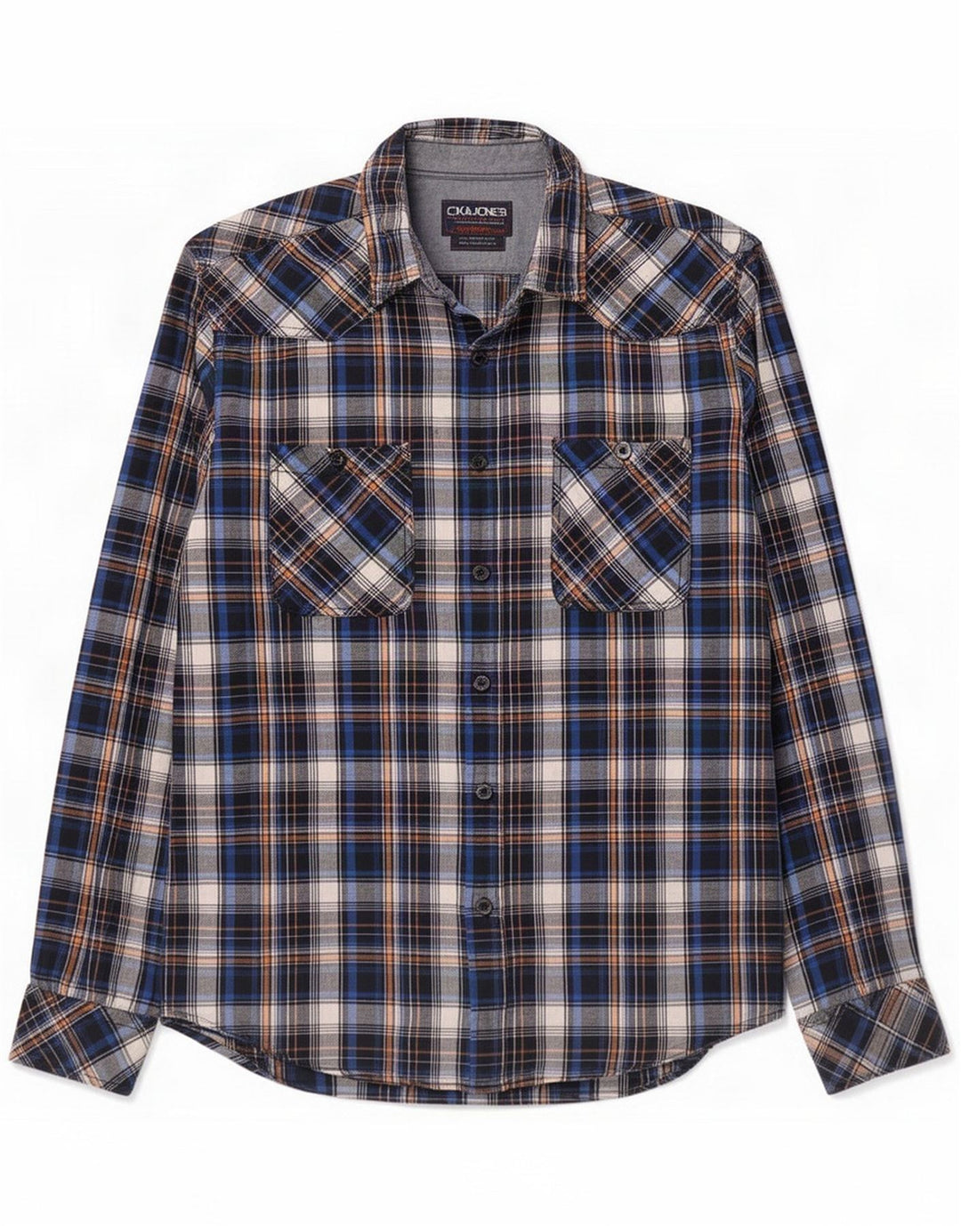 Męska koszula graficzna Jack & Jones w średnią niebieską kratę