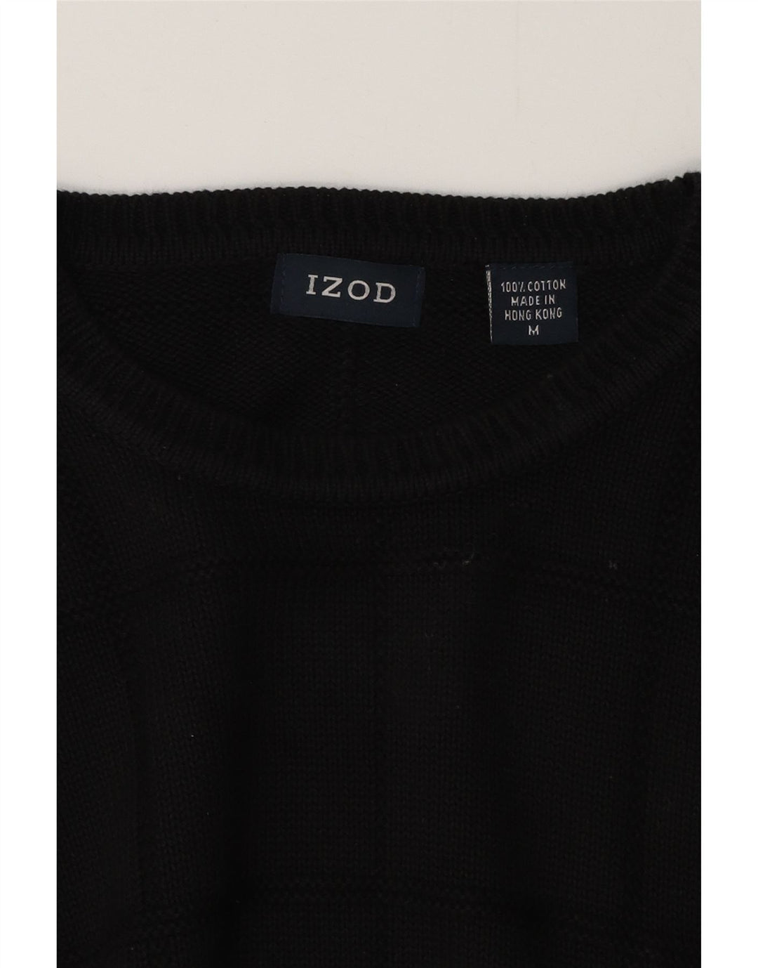 IZOD Męski sweter z okrągłym dekoltem, średnio czarny, bawełniany