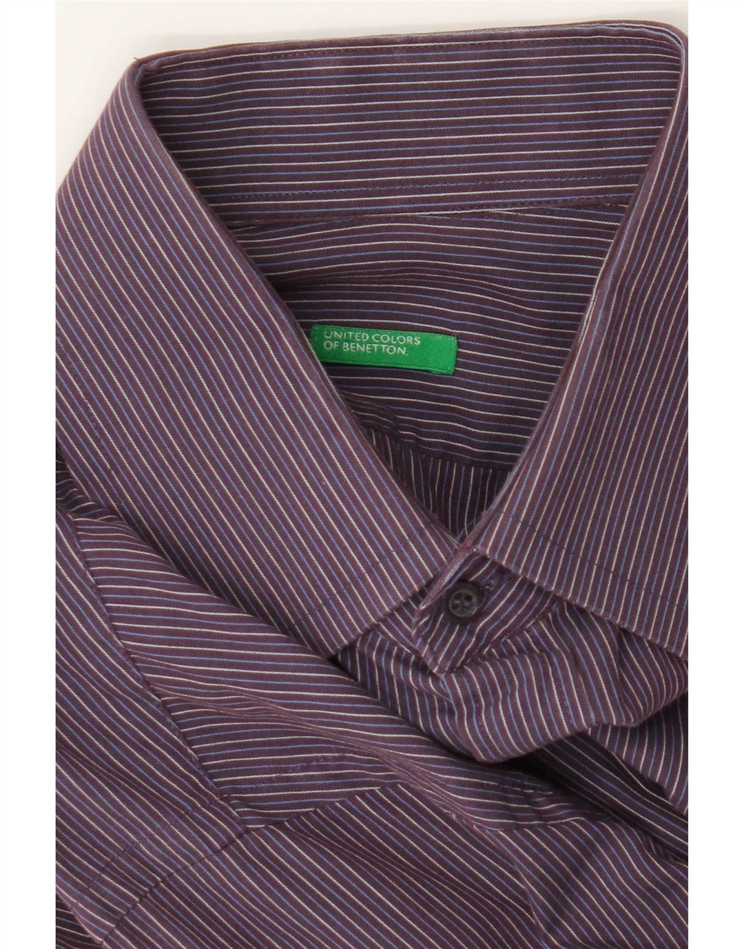 Koszula męska Benetton w średnie fioletowe prążki