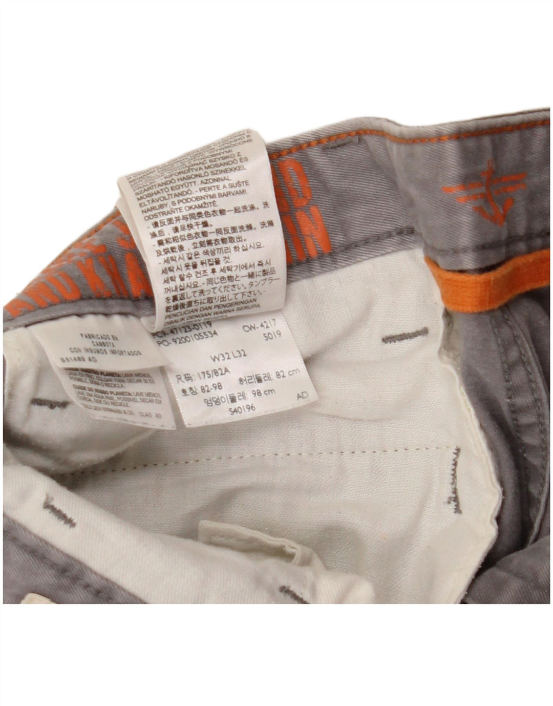 Męskie proste spodnie chino DOCKERS W32 L32 Szara bawełna