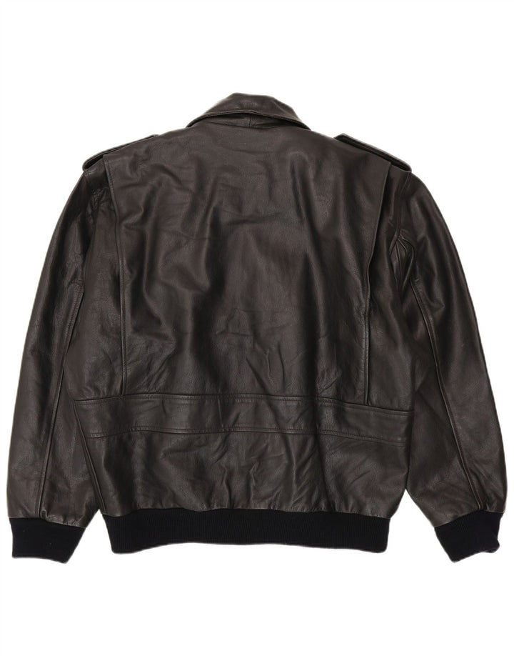 Vintage męska kurtka shearling IT 48 średnia czarna