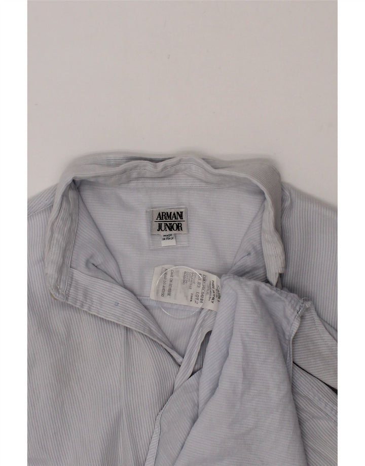 ARMANI JUNIOR Boys Shirt 14-15 Years Grey Pinstripe Cotton Vintage Armani Junior and Second-Hand Armani Junior from Messina Hembry 
