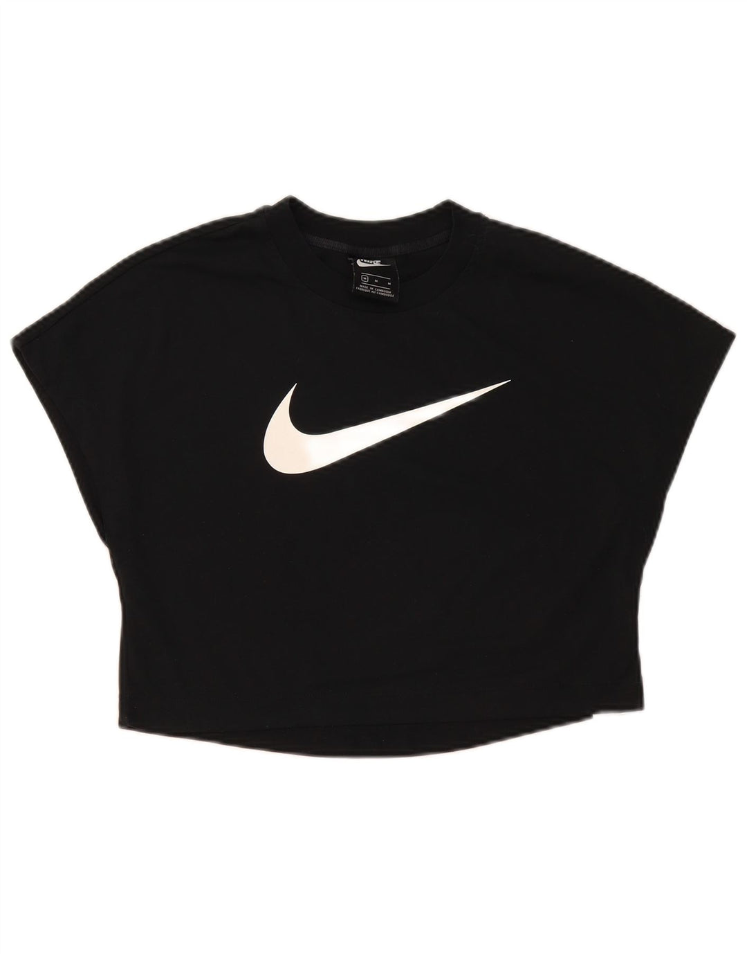 NIKE Womens Crop Graphic T-Shirt Top UK 14 Medium Black Polyester Vintage Nike and Second-Hand Nike from Messina Hembry 