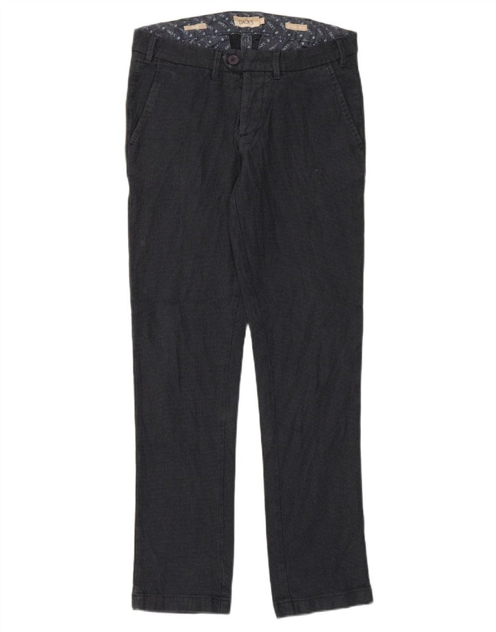 Męskie spodnie typu slim chino firmy Dack IT 48 Medium W32 L32 Czarna bawełna
