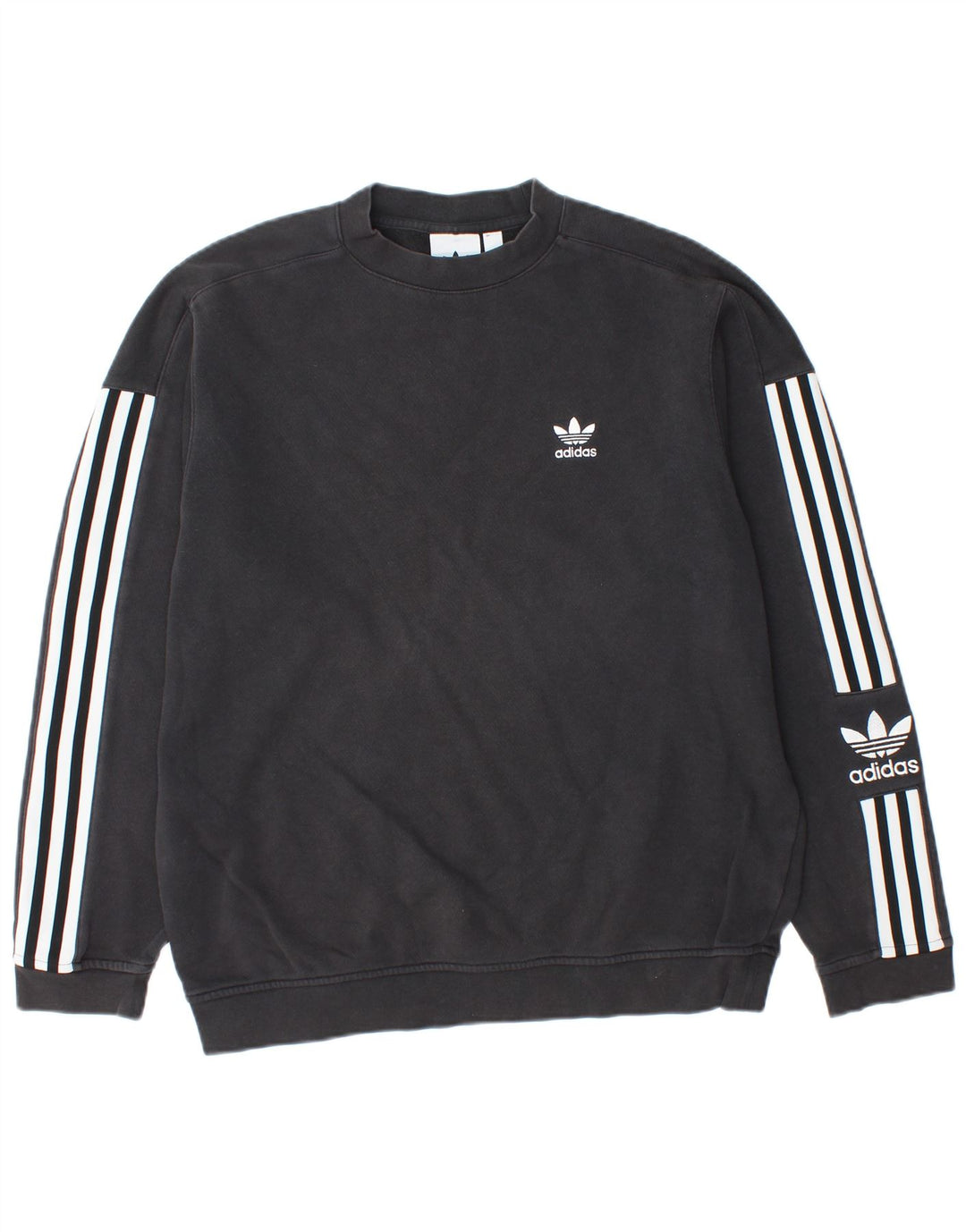 Męska bluza z grafiką ADIDAS, mała, czarna, bawełniana