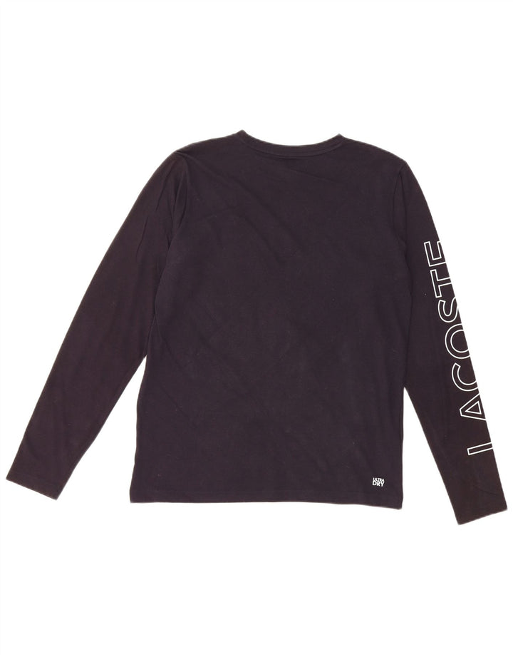 Chłopięcy top z grafiką LACOSTE z długim rękawem, 15-16 lat, granatowy, bawełniany