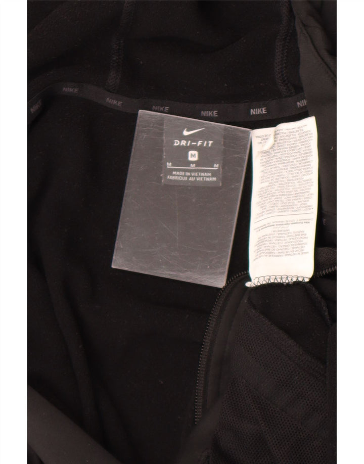 Męski sweter z kapturem i zamkiem błyskawicznym Nike Dri Fit, średni czarny poliester