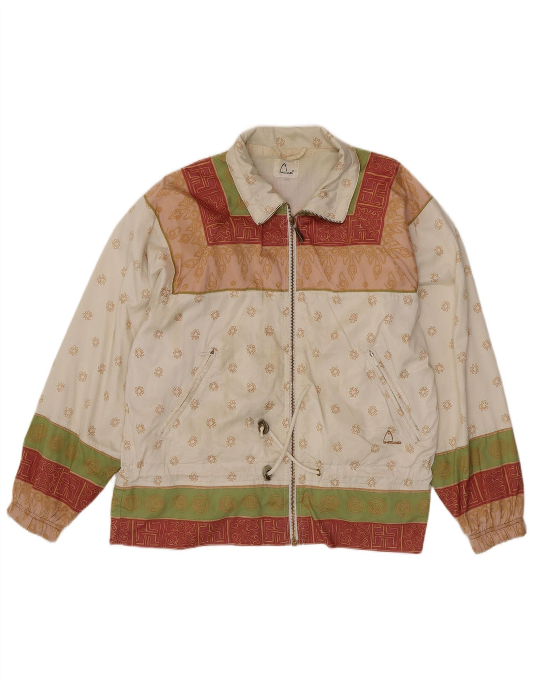 Damska kurtka bomber HEAD UK 20 2XL w białe kwiaty