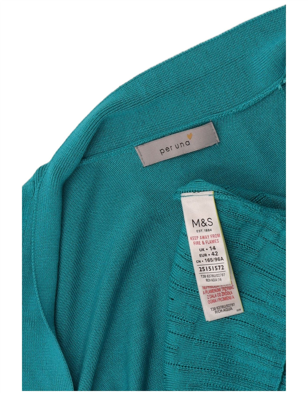 Marks & Spencer Damski sweter rozpinany Per Una, UK 14, duży, turkusowy
