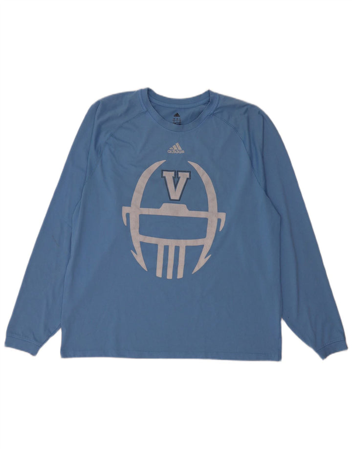 Adidas Męskie Villanova Graphic Top z długim rękawem, duży niebieski poliester