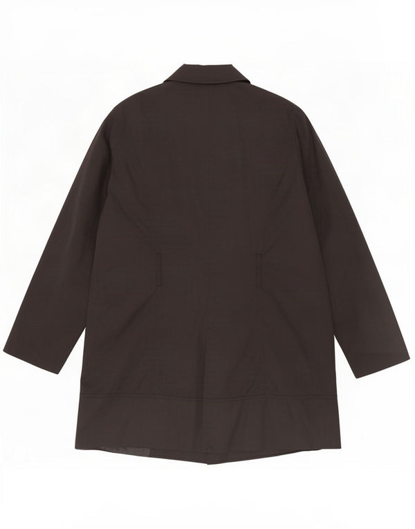 Zara Womens Open Overcoat UK 16 Large Black Polyester