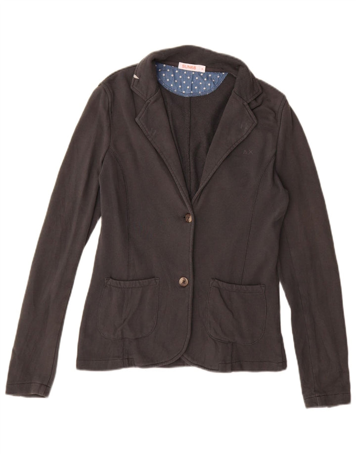 Damska marynarka Sun68 zapinana na 2 guziki UK 12, średnia szara bawełna