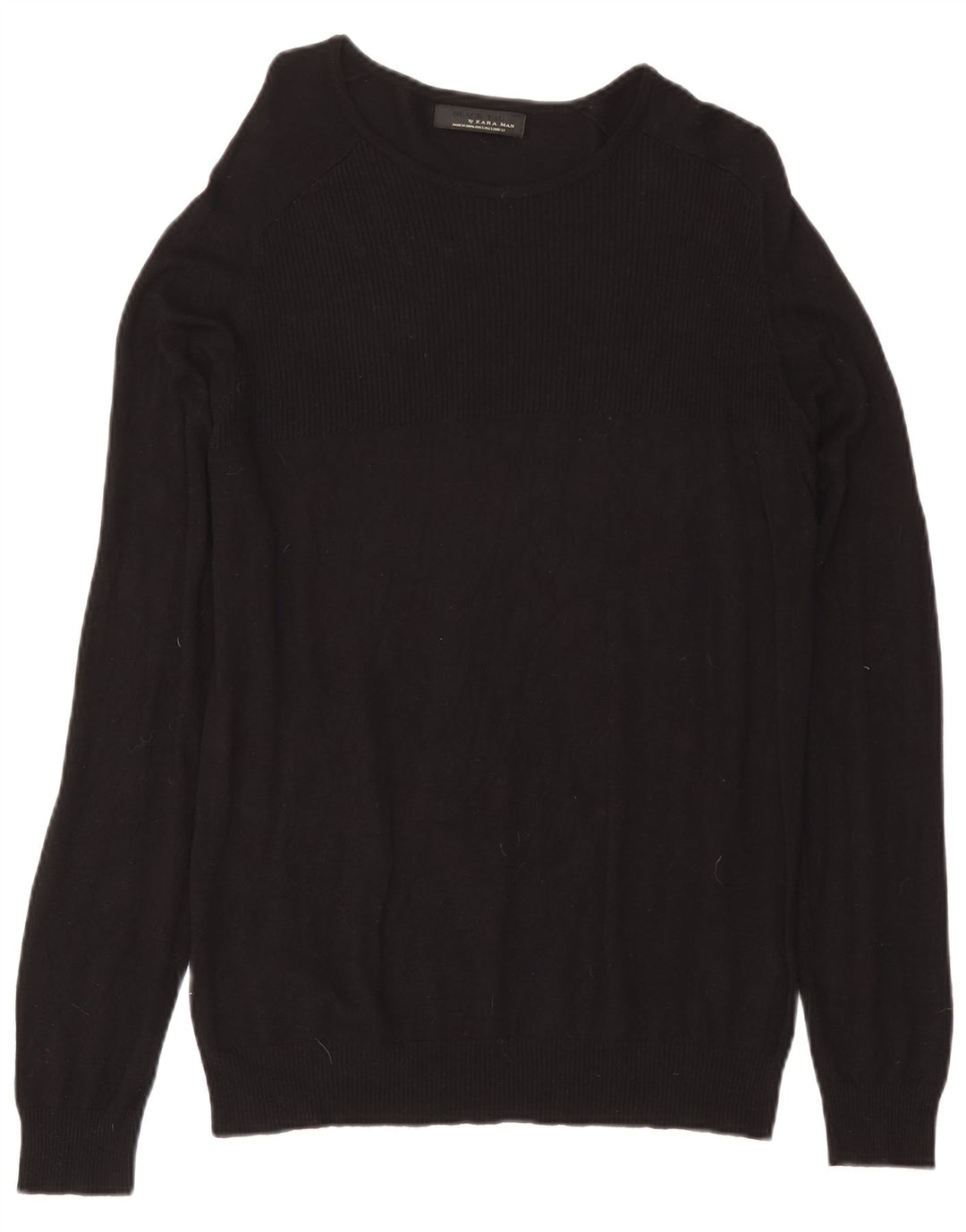 Męski sweter z dekoltem w łódkę Zara, duży, czarny