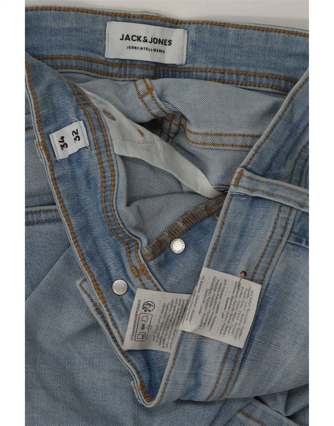 Męskie jeansy typu slim Jack & Jones W34 L32 Niebieskie bawełniane