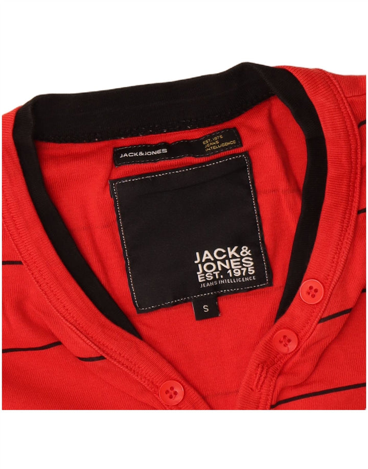 Męski top Jack & Jones z długim rękawem, w małe czerwone paski, bawełniany