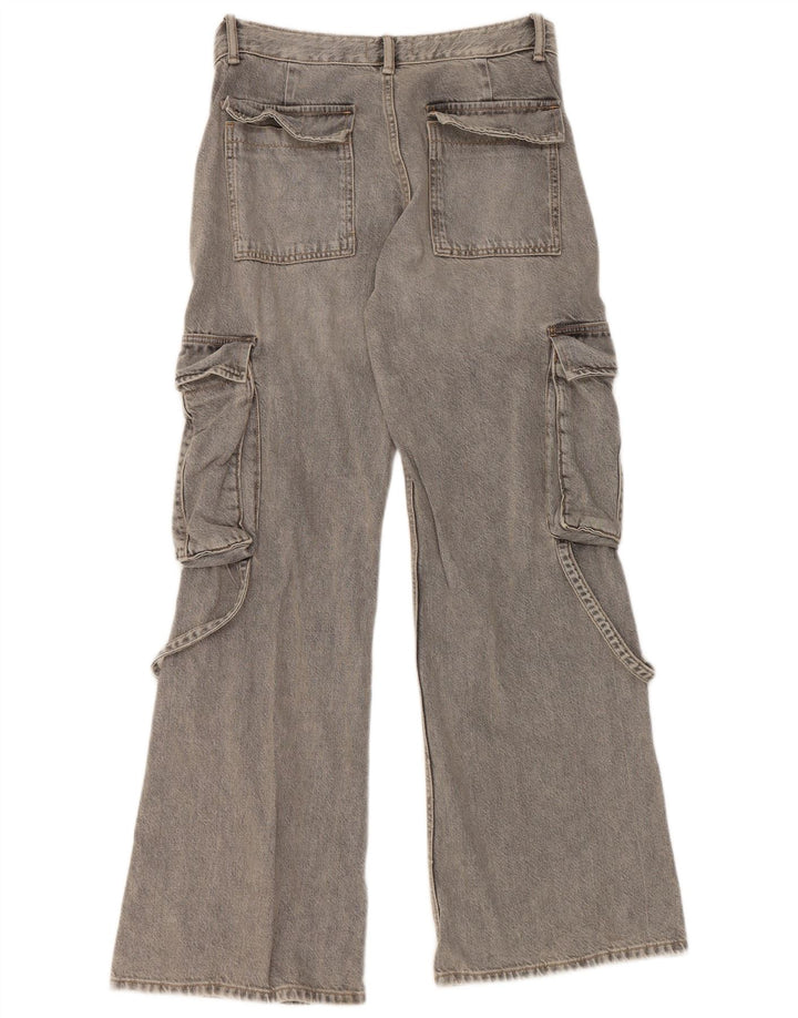 Jeansy damskie Zara Cargo Flared EU 38 Small W30 L32 Szare