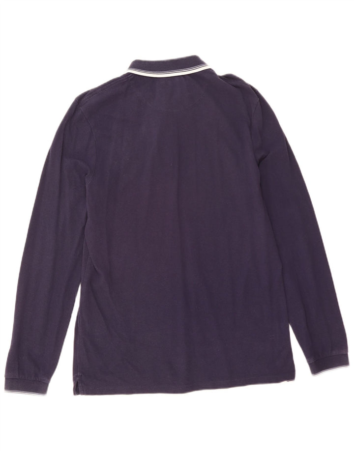Męska koszulka polo z długim rękawem Lyle & Scott, średnia, granatowa, bawełniana