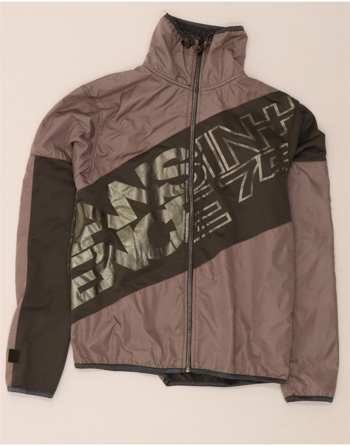 JACK & JONES Mens Graphic Tracksuit Top Jacket Medium Grey Colourblock Vintage Jack & Jones and Second-Hand Jack & Jones from Messina Hembry 