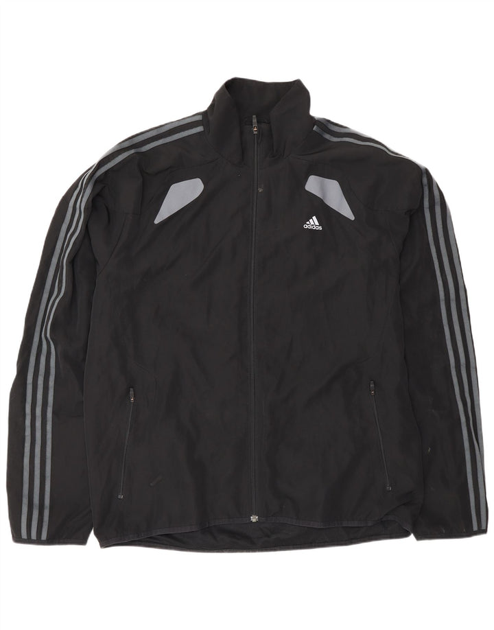Adidas Męska kurtka dresowa Climacool, duża, czarna, z blokami kolorów