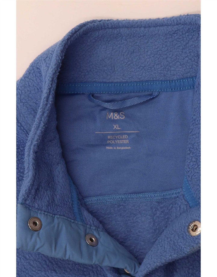 Marks & Spencer Męski sweter polarowy XL z niebieskimi blokami kolorów i zapinanym pod szyją