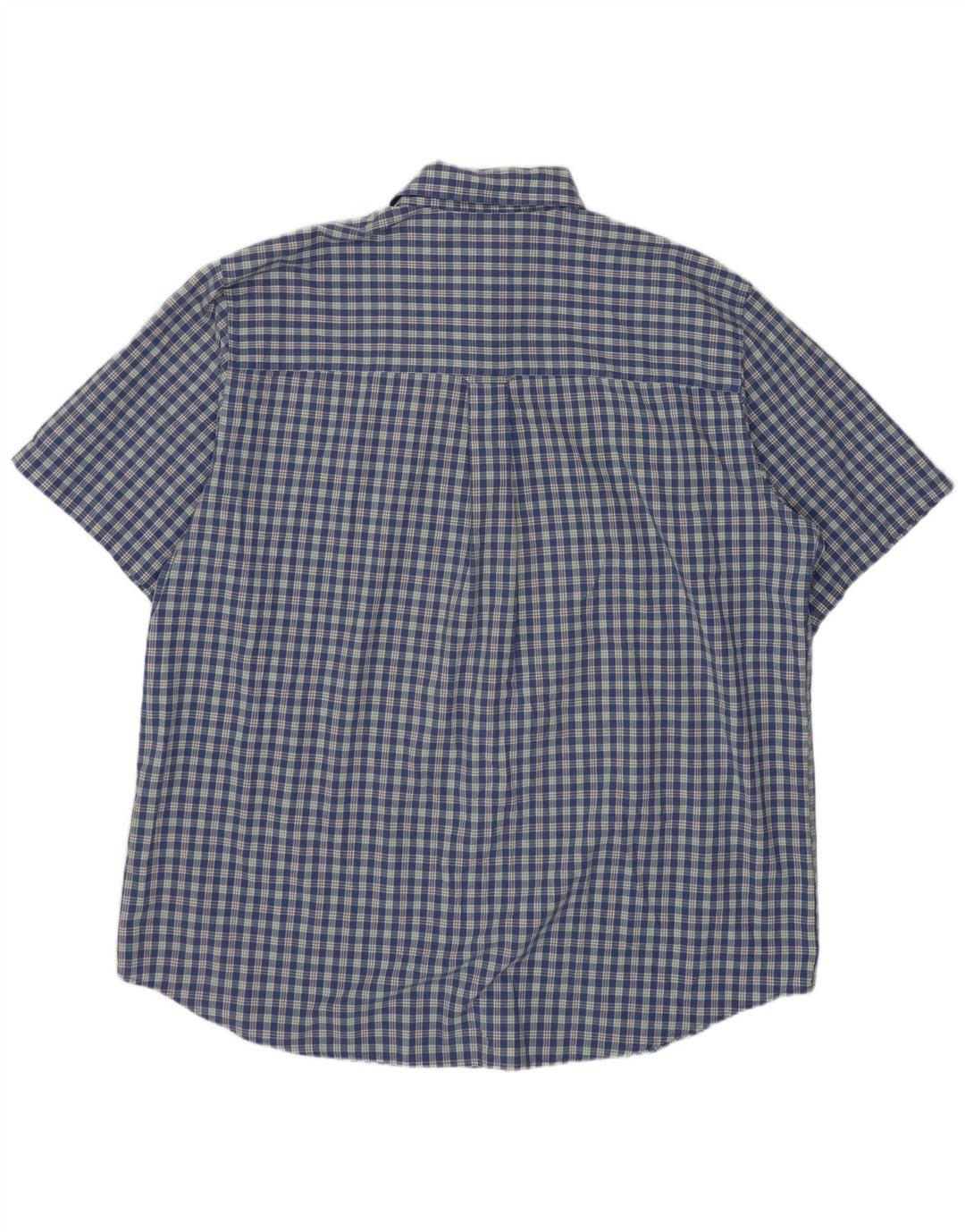 Męska koszula z krótkim rękawem Chaps Easy Care XL w niebieską kratkę, bawełniana