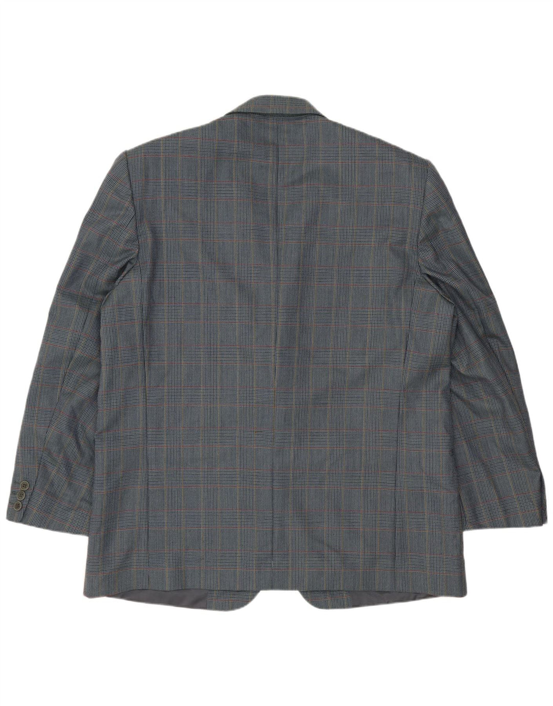 Vintage męska marynarka zapinana na 2 guziki IT 54 2XL niebieska dziewicza wełna w pepitkę