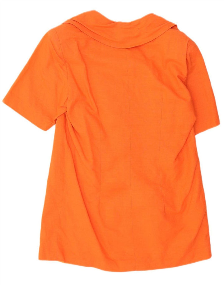 VINTAGE Womens Longline Short Sleeve Blazer Jacket UK 12 Medium Orange