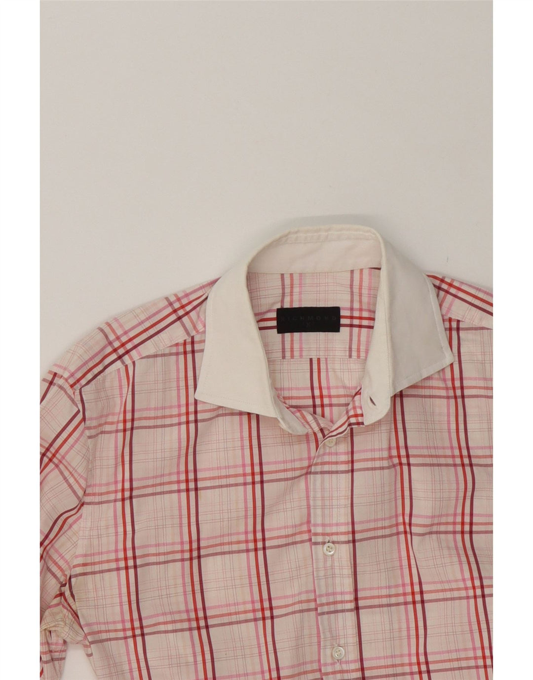 RICHMOND Mens Shirt Small Red Check Cotton Vintage Richmond and Second-Hand Richmond from Messina Hembry 