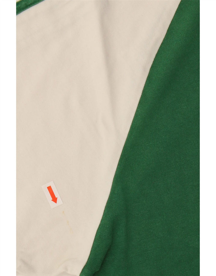 Adidas Męski T-shirt Top Mały Zielony Poliester z blokami kolorów