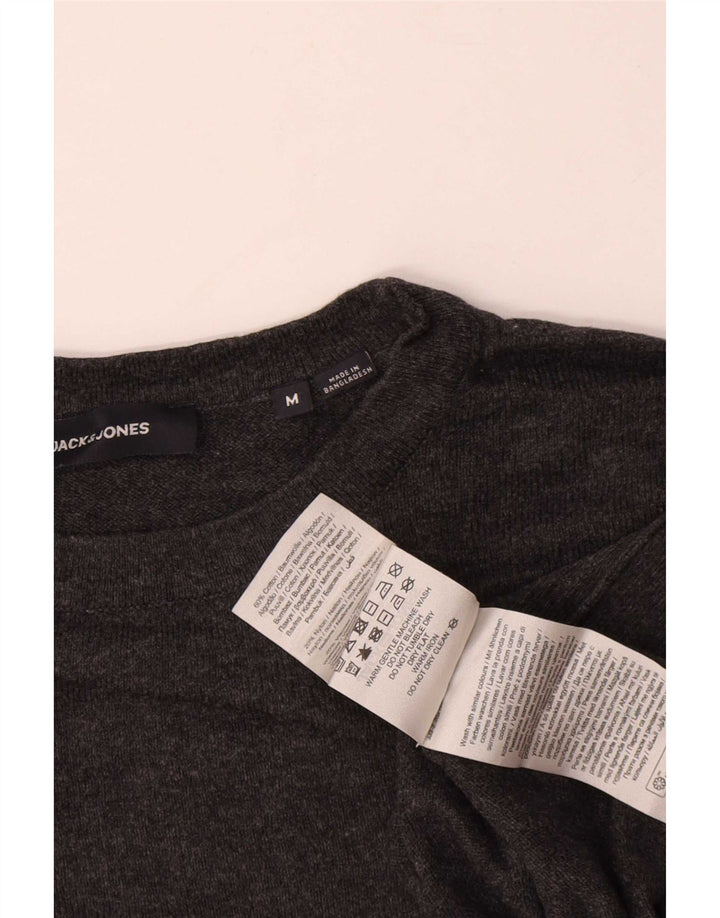 Męski sweter Jack & Jones z okrągłym dekoltem, średnioszary, bawełniany