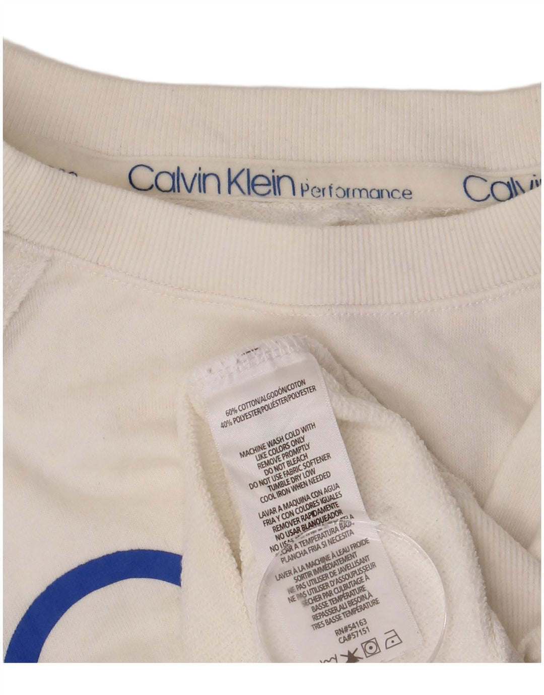 Damski sweter CALVIN KLEIN Performance Crop, UK 8, mały, biały